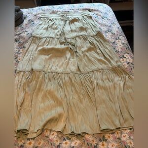 Elegant Green Tiered Skirt